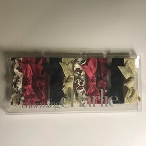 🌊 NWT Charming Charlie Bow Hair Ties, Wine Med.